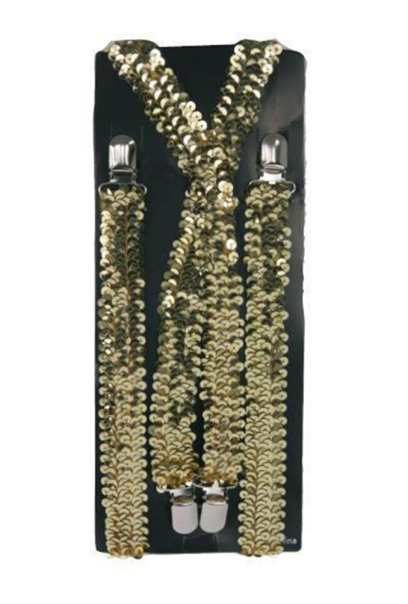 Bretelles sequin or