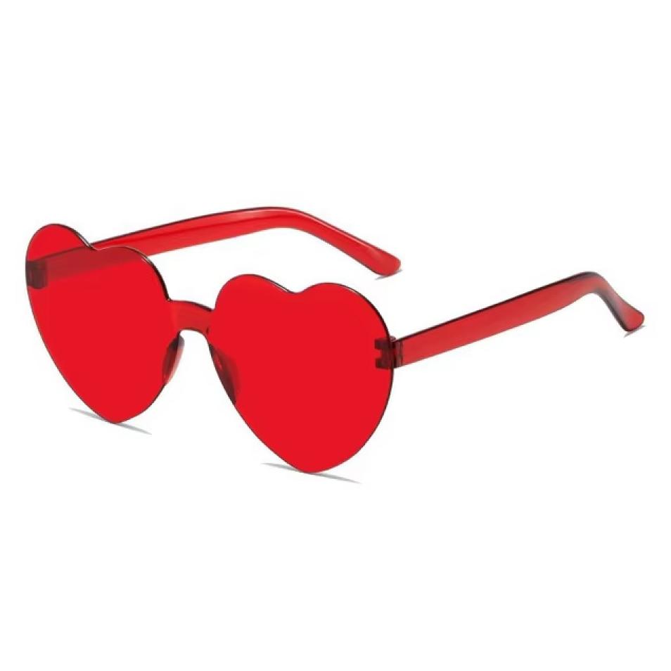 Lunettes coeur PVC rouge (N51)
