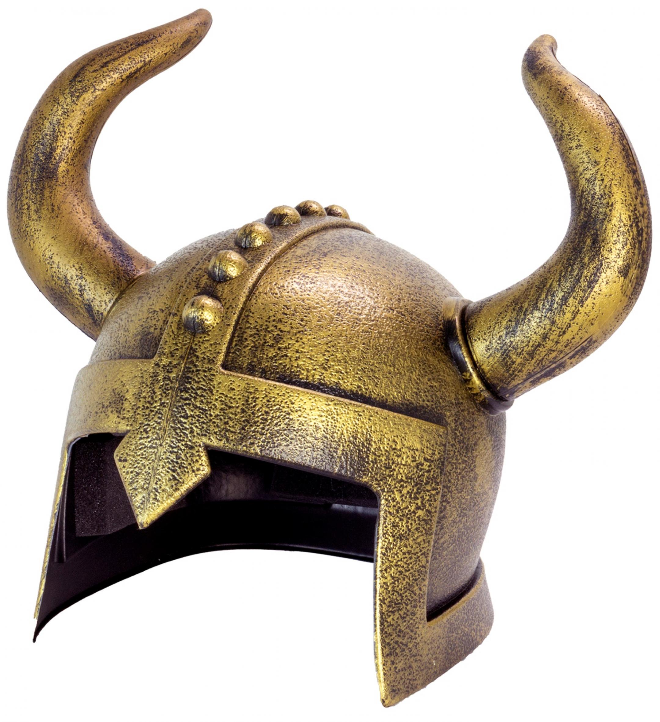 Casque viking à grandes cornes effet bronze vieilli