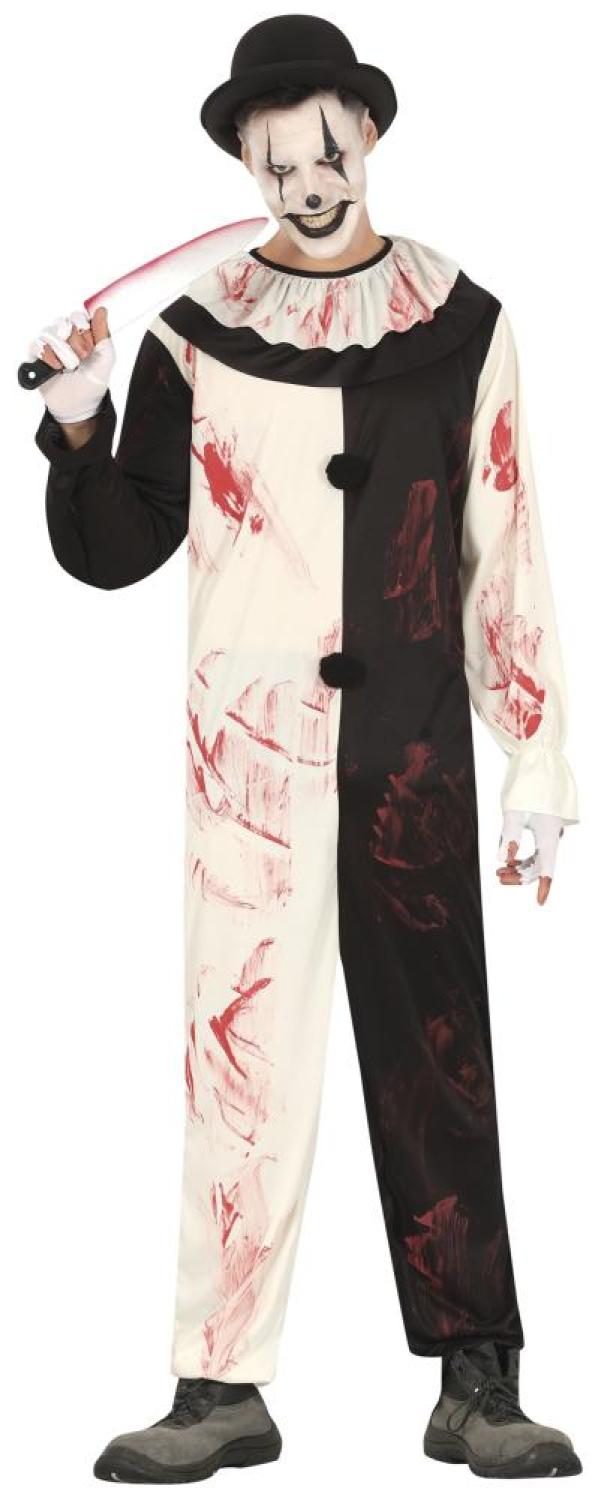 Clown de terreur Pierrot noir et blanc taille L