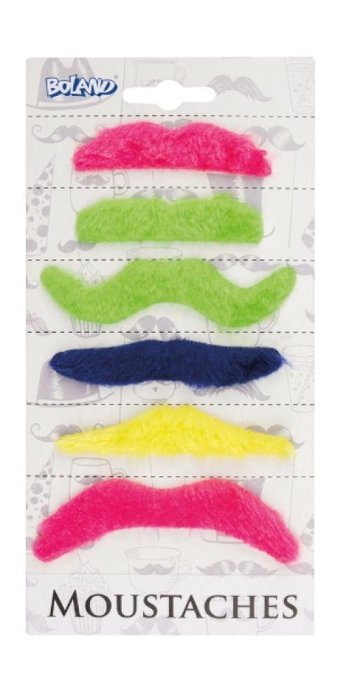 Set de moustaches colorées