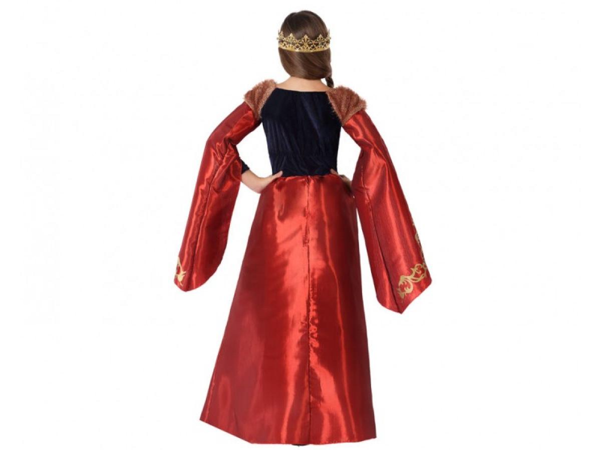 Reine médiévale rouge taille 7/9 ans