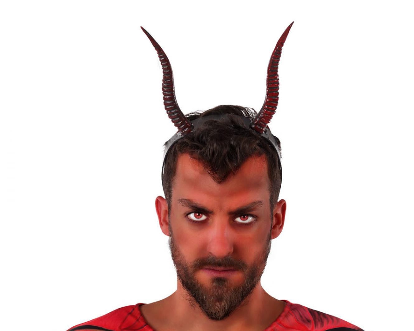 Cornes de démon noir et rouge