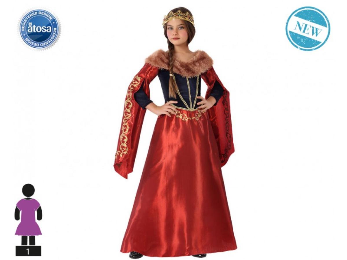 Reine médiévale rouge taille 5/6 ans