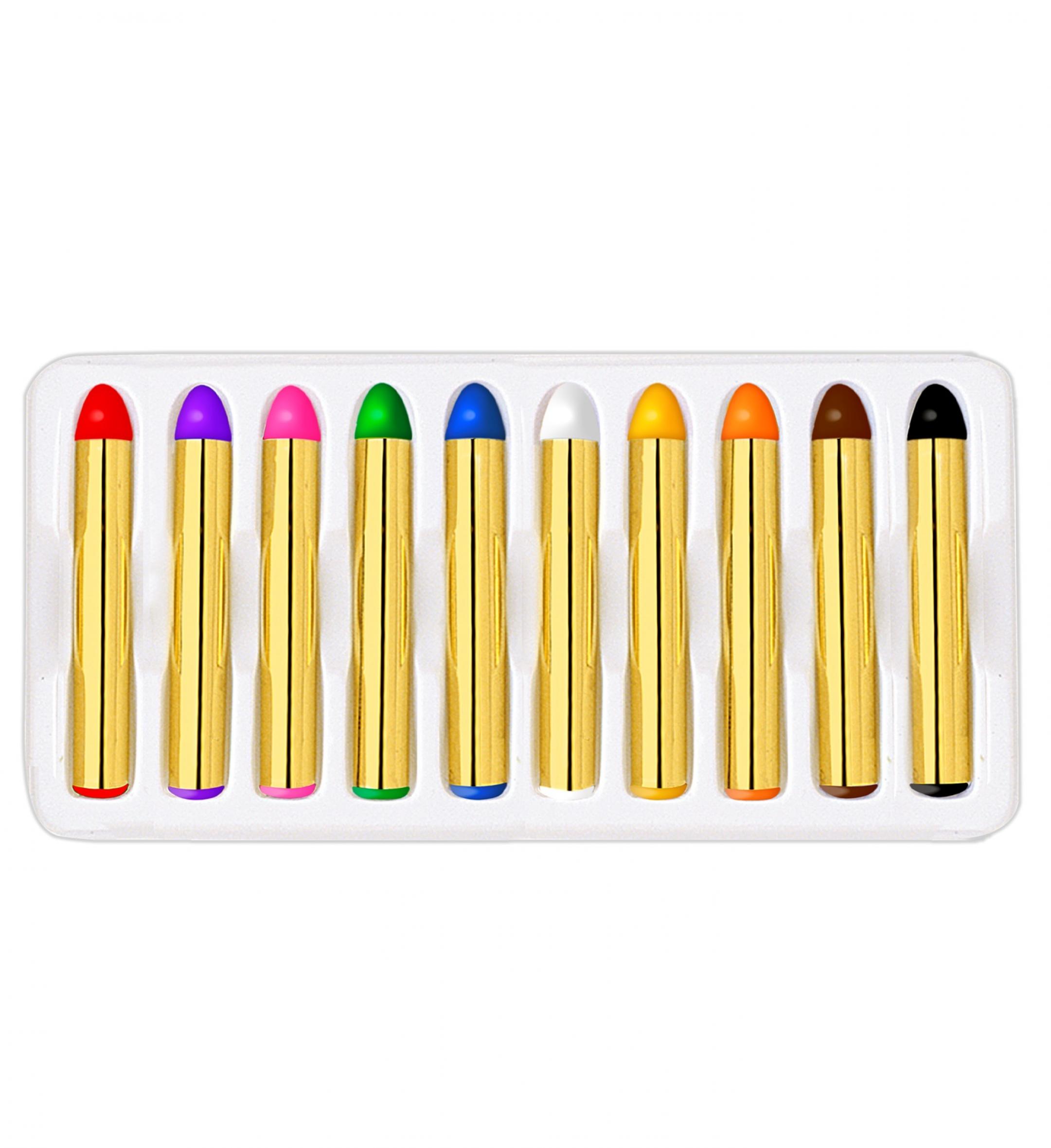 Boite de 10 crayons fard gras maquillage