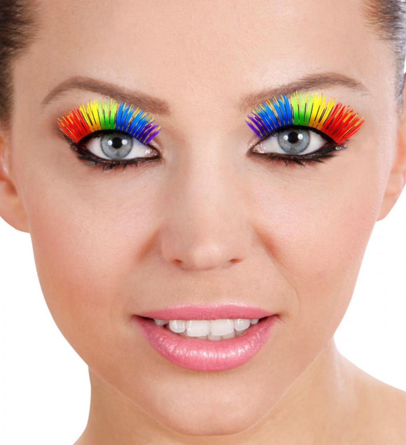 Faux cils multicolores + colle