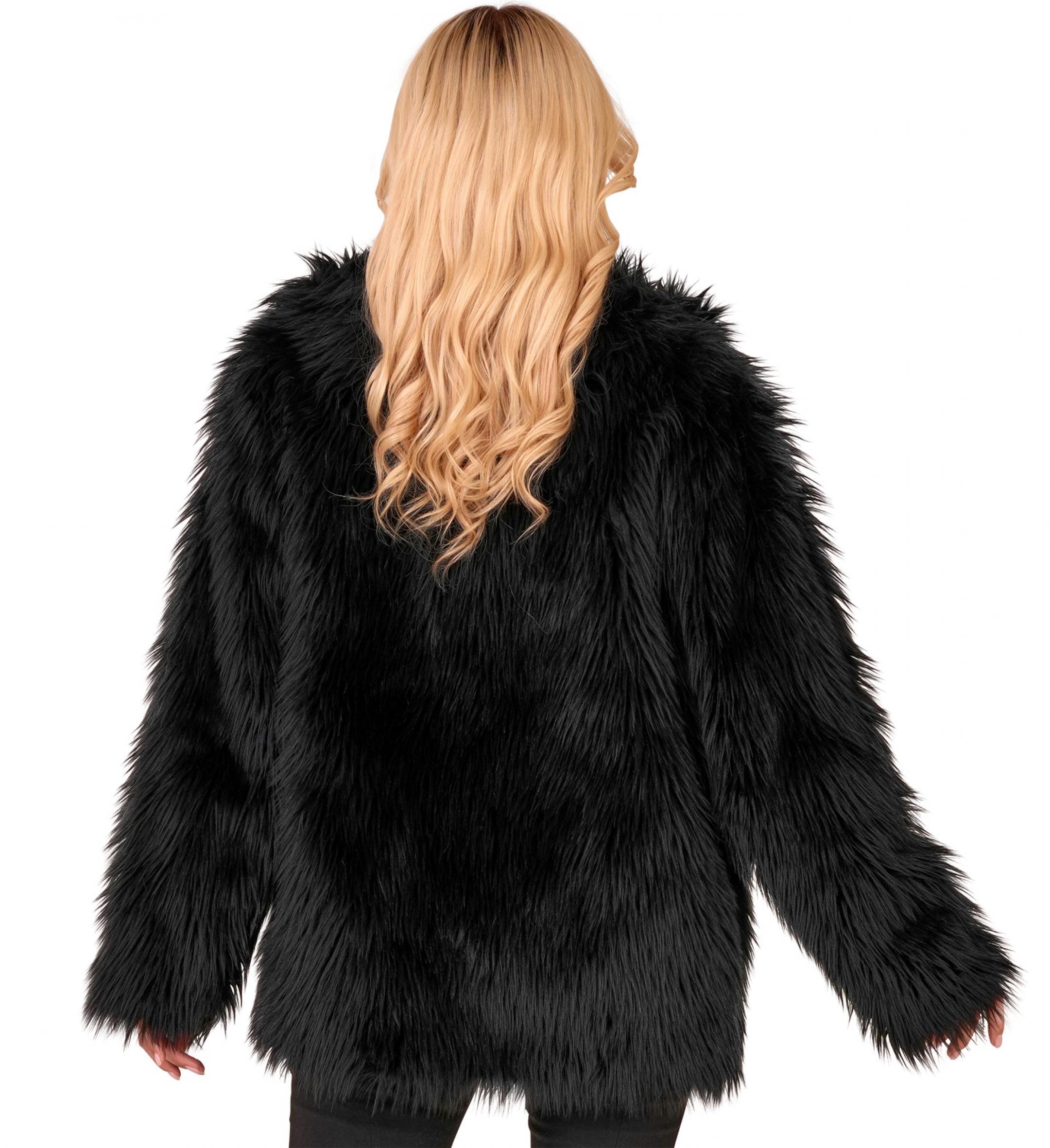 Veste en peluche fausse fourrure noire mixte taille XXL