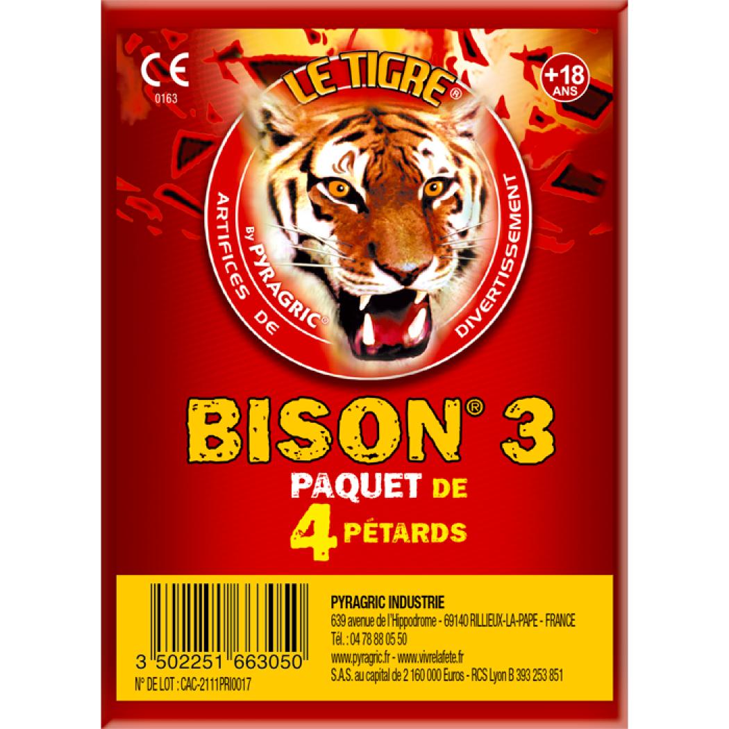 Boite de 20 paquets de 4 pétards LE TIGRE BISON N°3