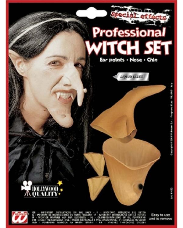 Nez, menton, oreilles sorcière