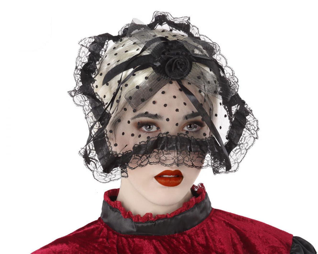 Serre-tête tulle veuve noire