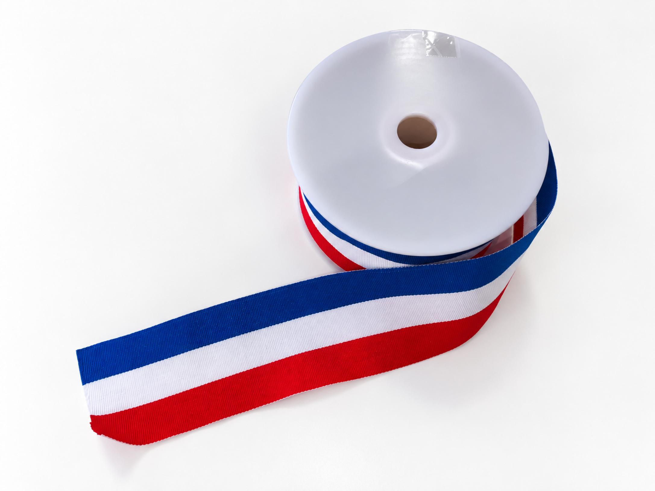 Ruban tricolore 100mm x 24 mètres pour inauguration mairie collectivités