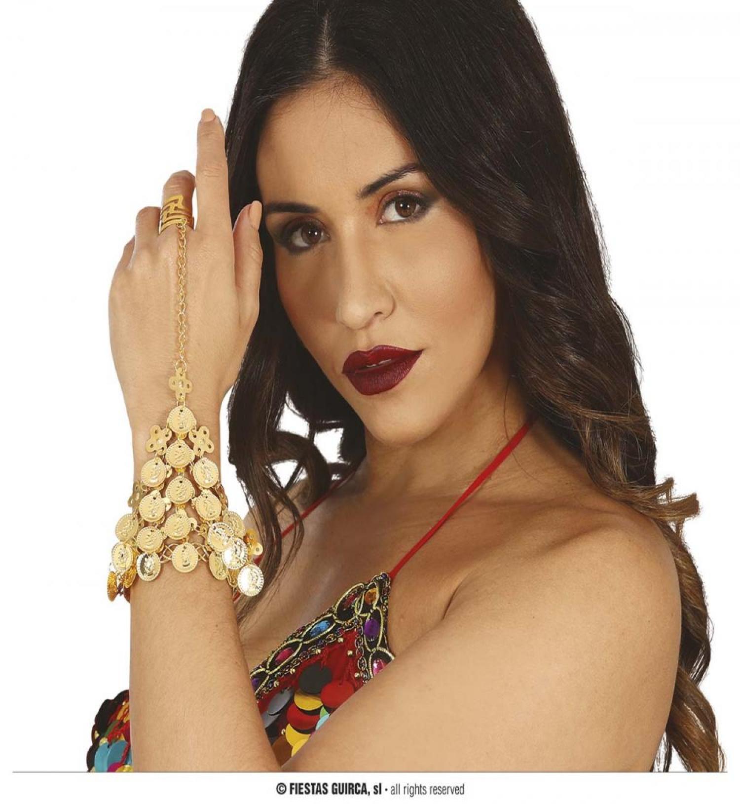 Bracelet bijou oriental pour main et doigt