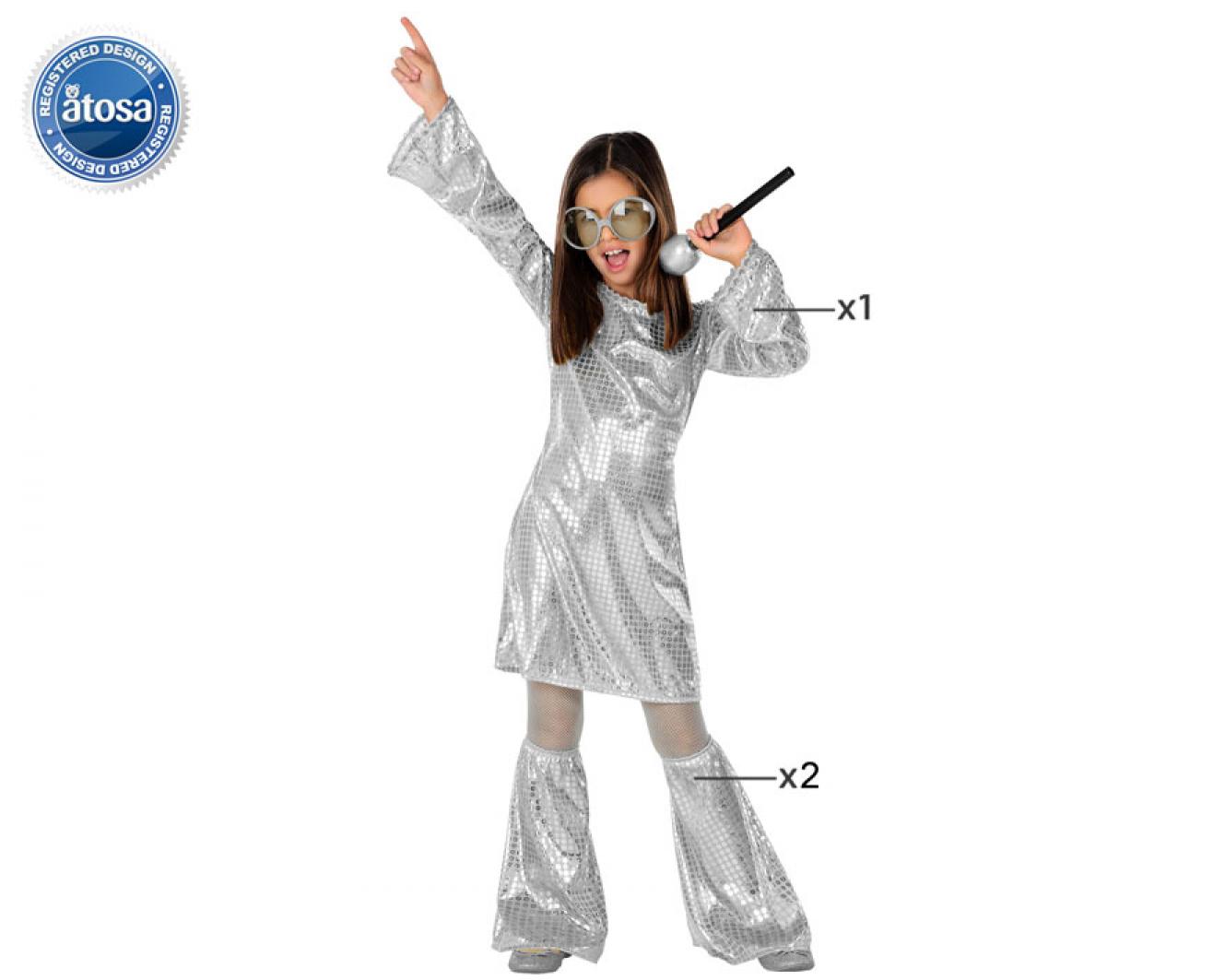 Tunique disco argent fille taille 3/4 ans