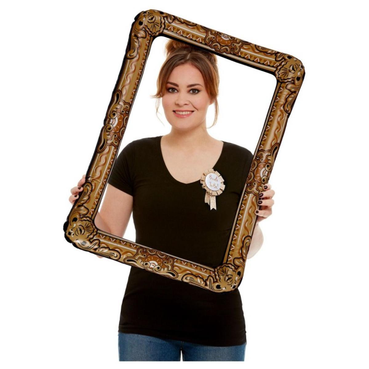 Cadre photo gonflable doré 70cm