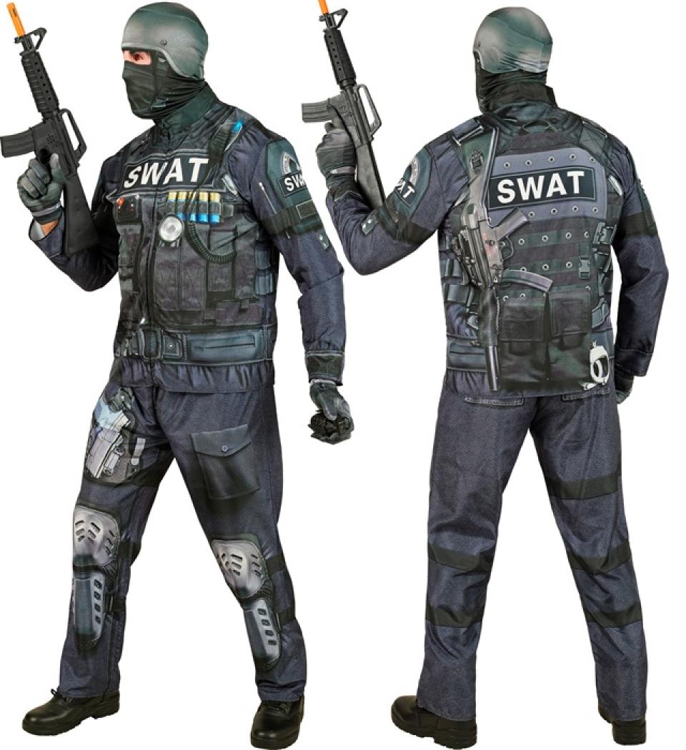 Déguisement effet réaliste policier SWAT imprimé Fast Costume intégral taille M