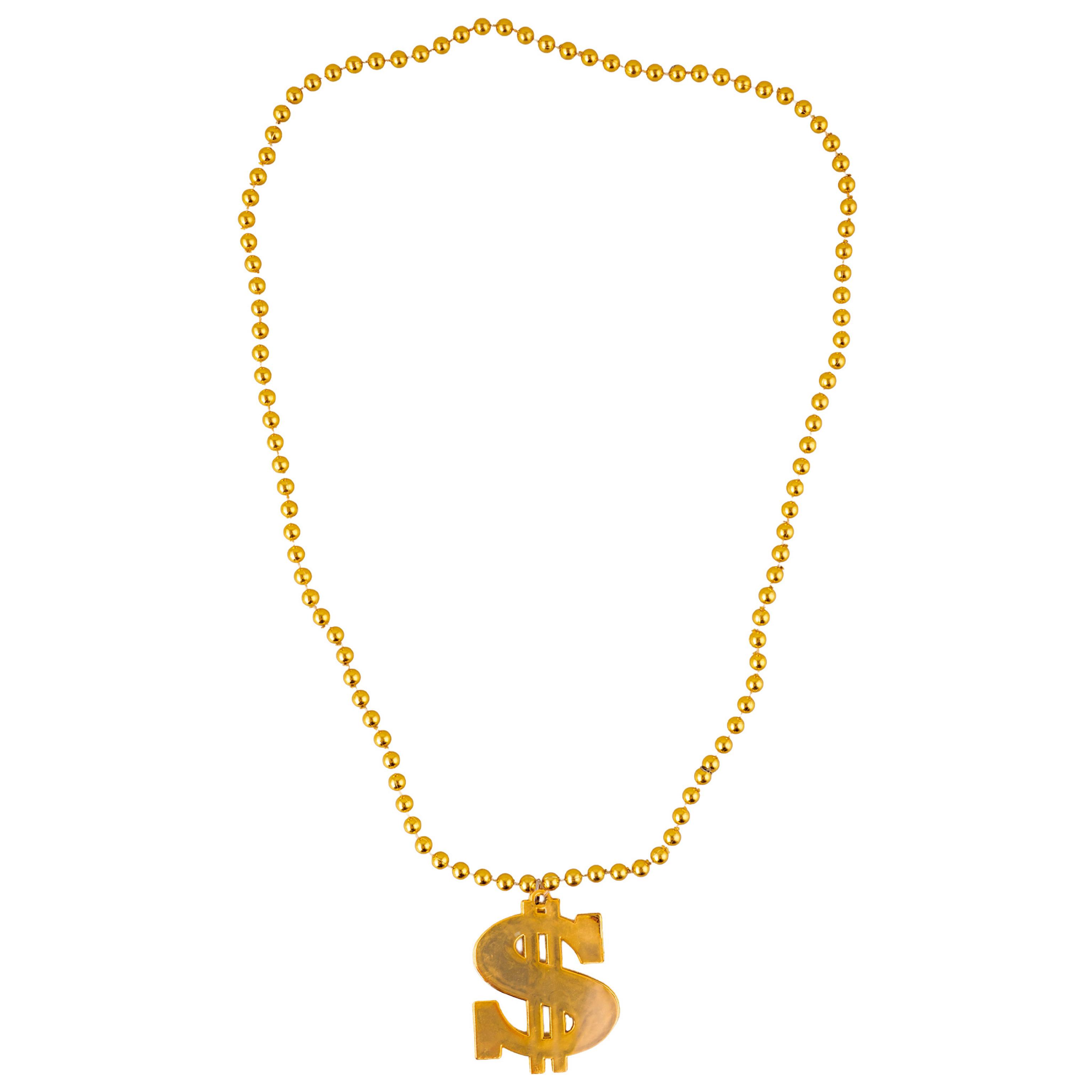 Collier dollar or en plastique
