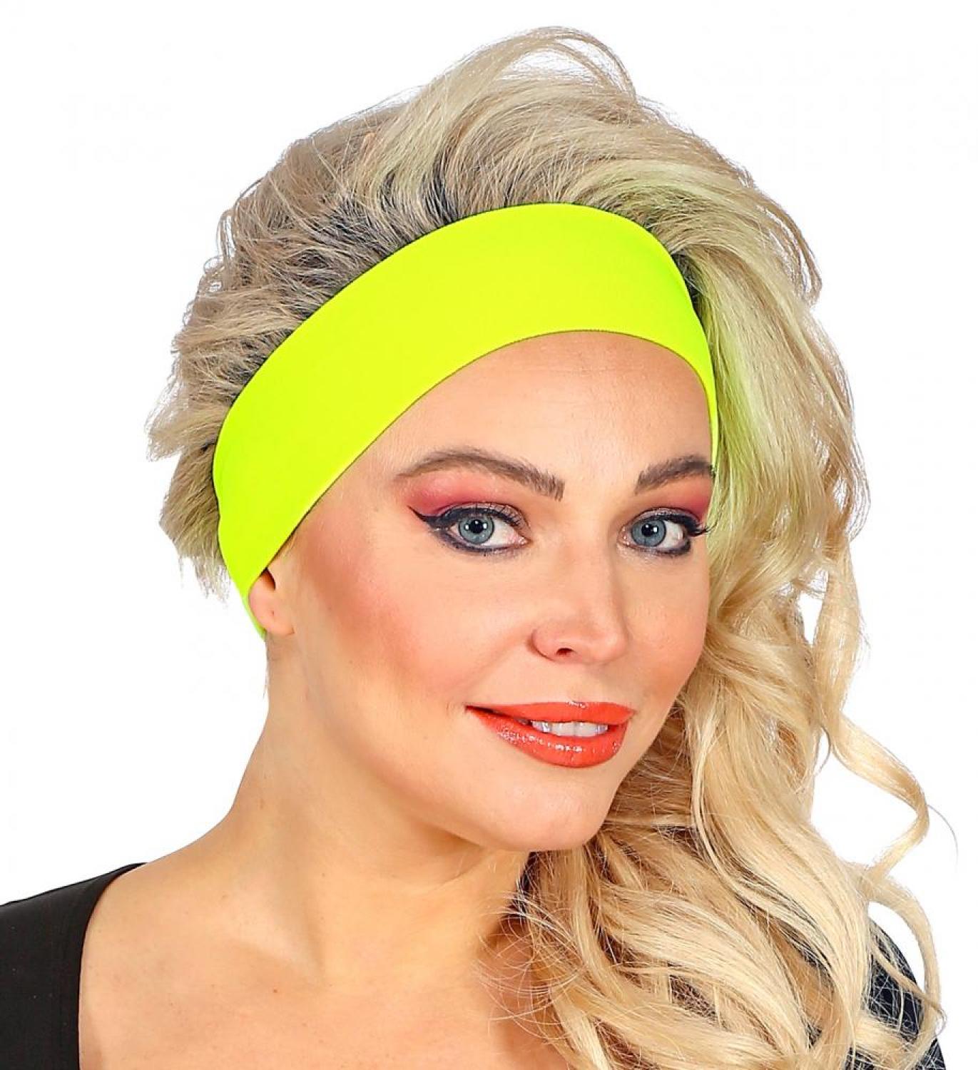 Bandeau élastique fluo pour cheveux jaune