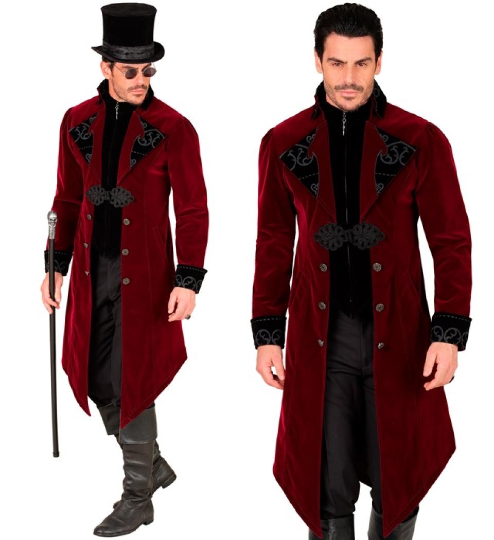 Manteau gothique bordeaux en velours qualité luxe taille M