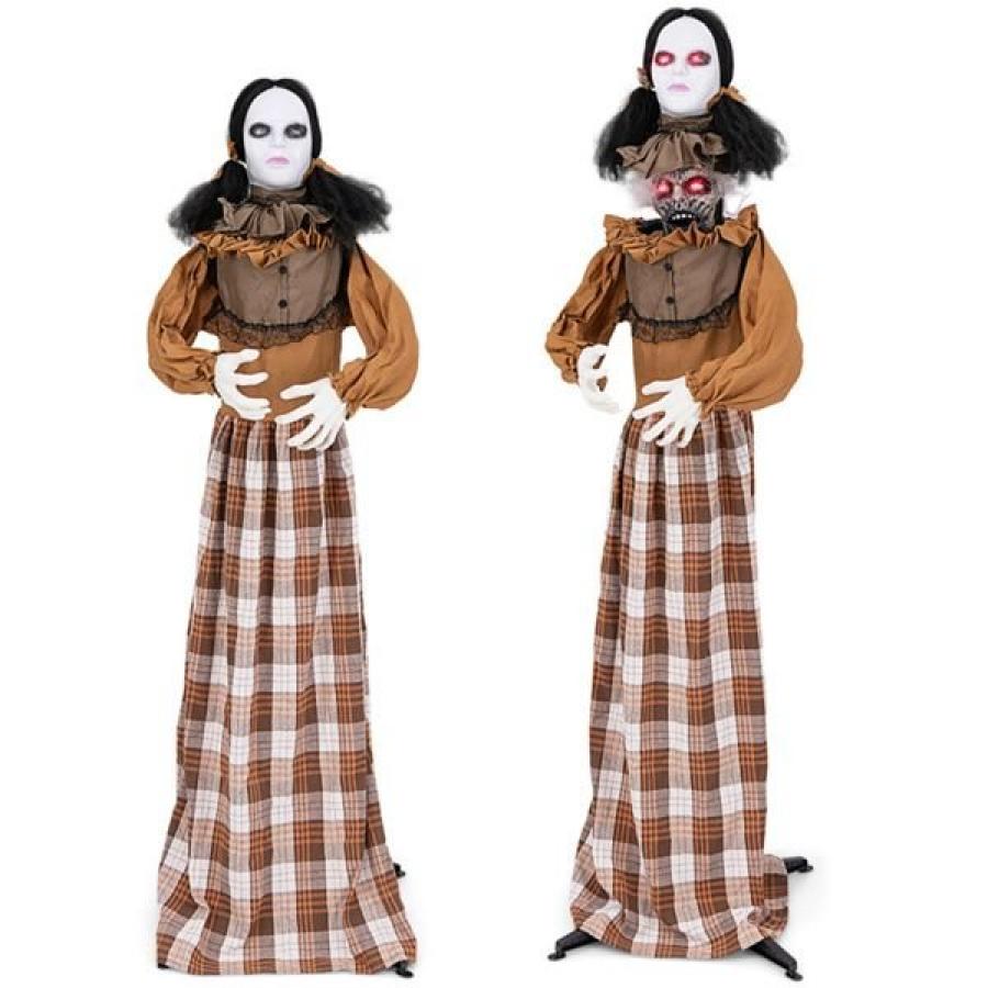 Automate animatronic femme avec double tête qui monte et qui descend 160cm