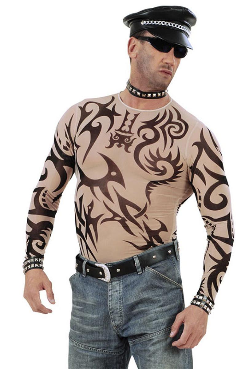 Tee shirt tatoo tribal homme