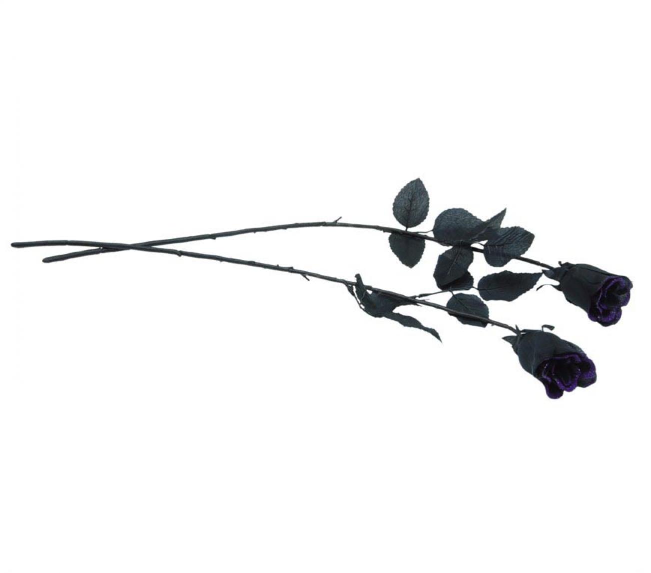 Rose noire pétales colorées 40cm