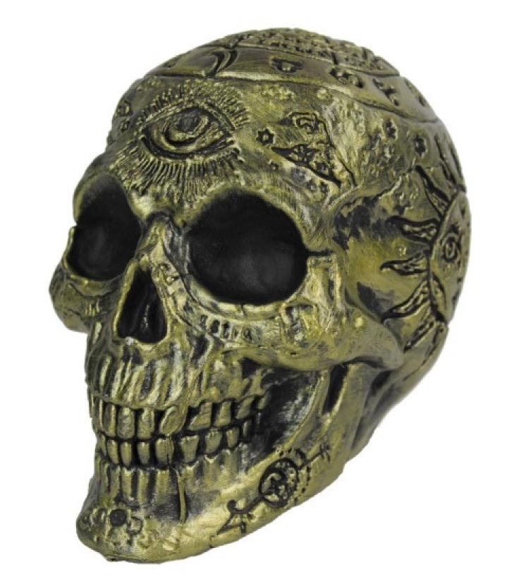 Crâne pentagramme doré