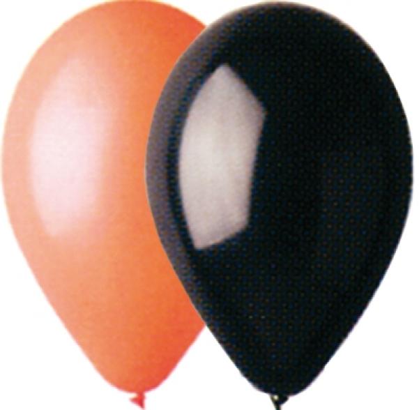 50 ballons orange et noir assortis