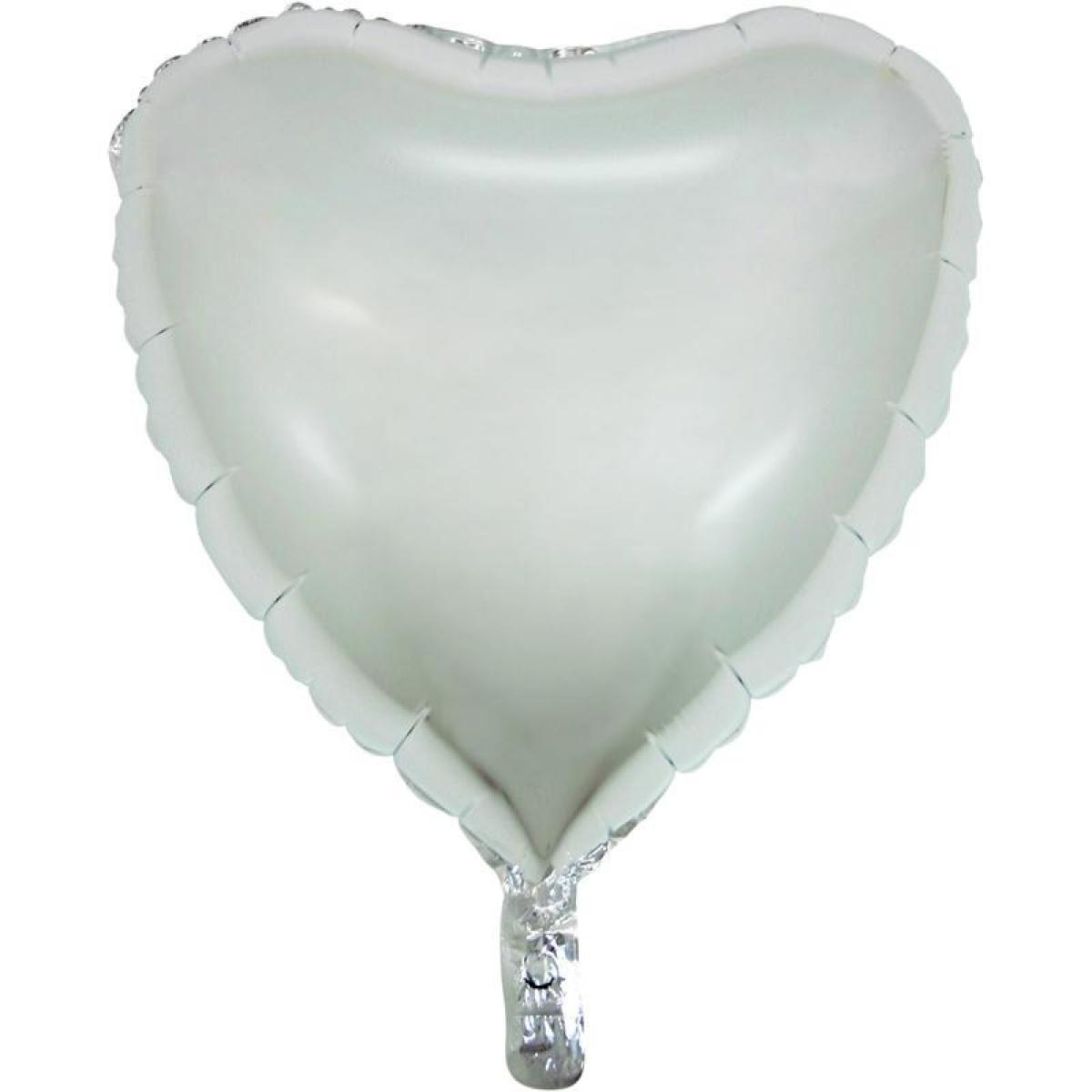 Ballon en mylar métallisé coeur argent