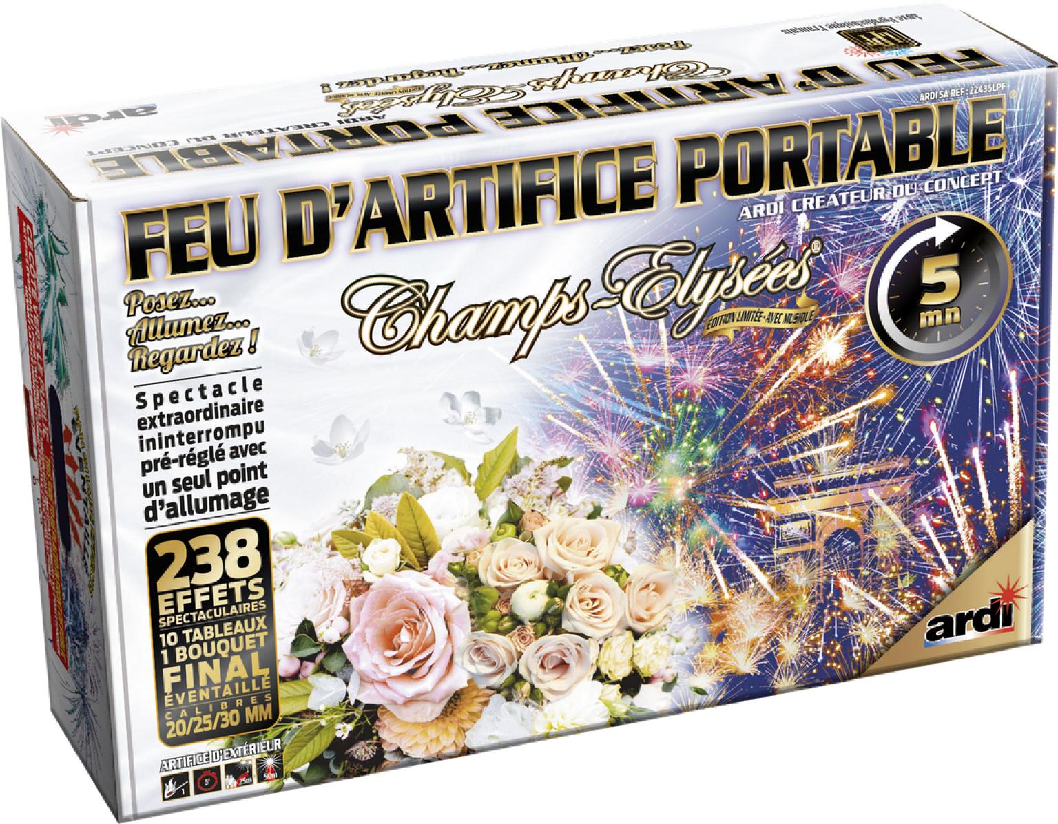 Feu Ardi Portable 5mn Champs Elysées édition limitée mariage livré chez vous !