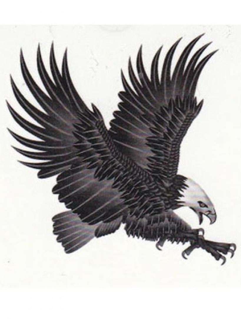 Tatouage temporaire aigle noir et blanc