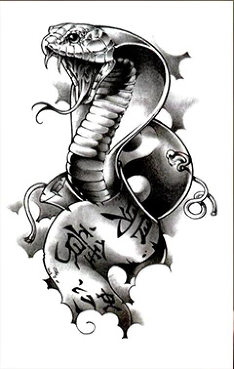Tatouage temporaire cobra Asie