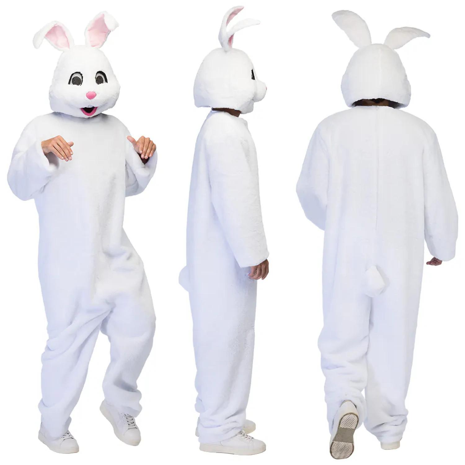 Mascotte lapin en peluche grosse tête