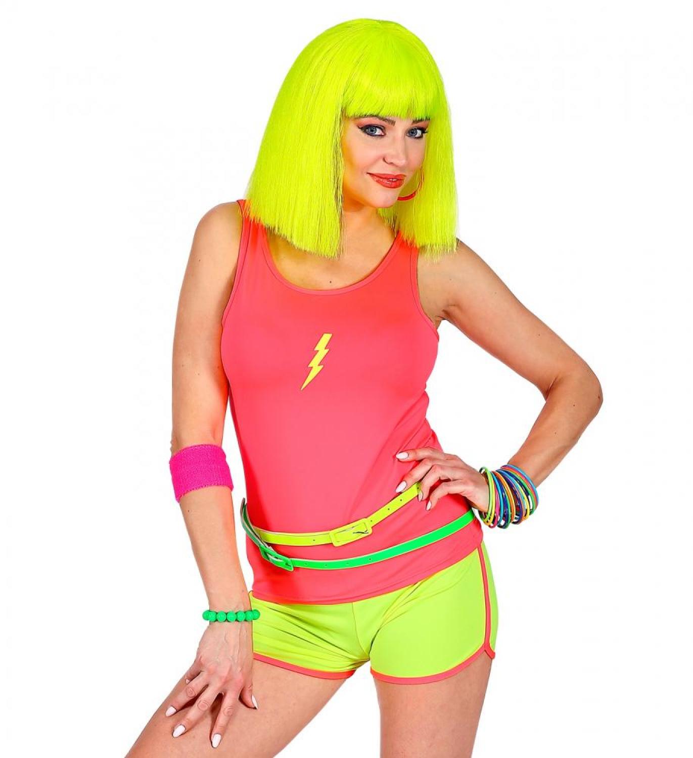 Tee-shirt fluo rose taille unique années 80