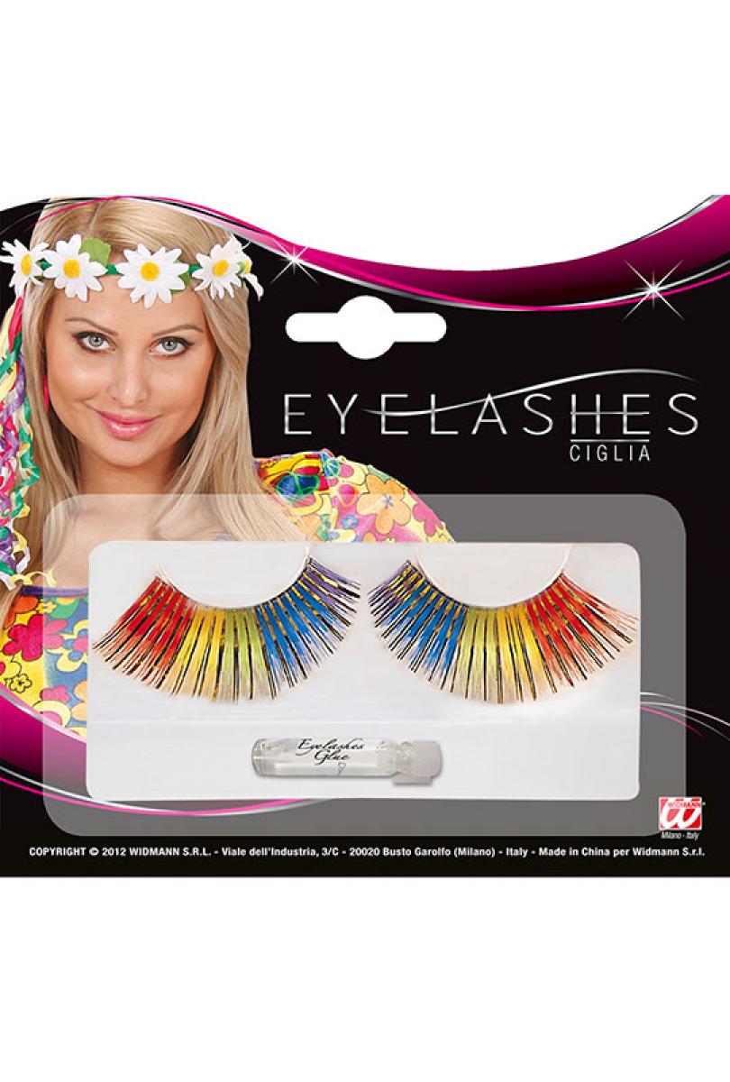 Faux cils multicolores + colle