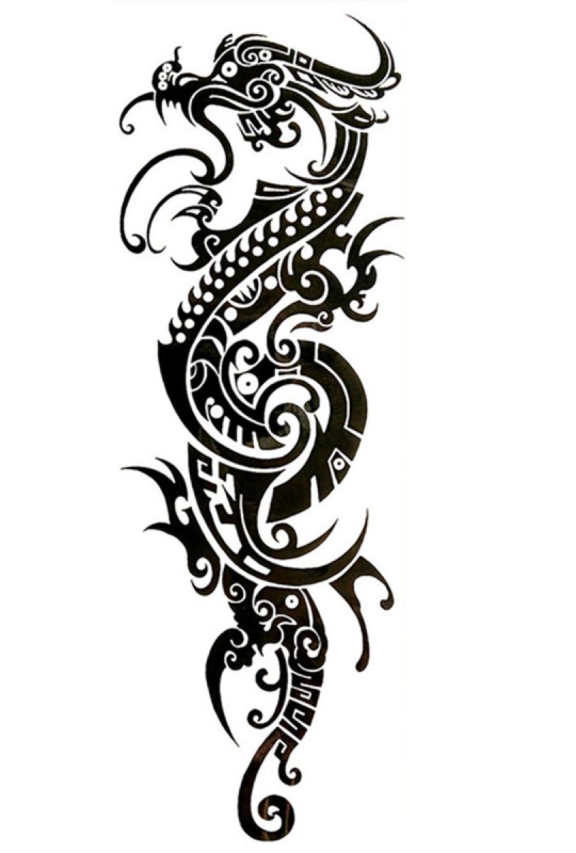 Tatouage géant dragon 45cm x 16cm