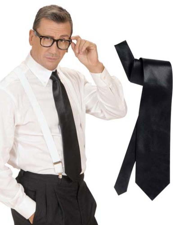 Cravate satin noire