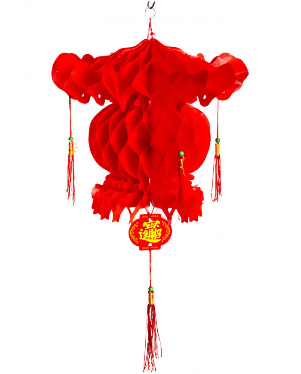 Suspension chinoise rouge 30 cm