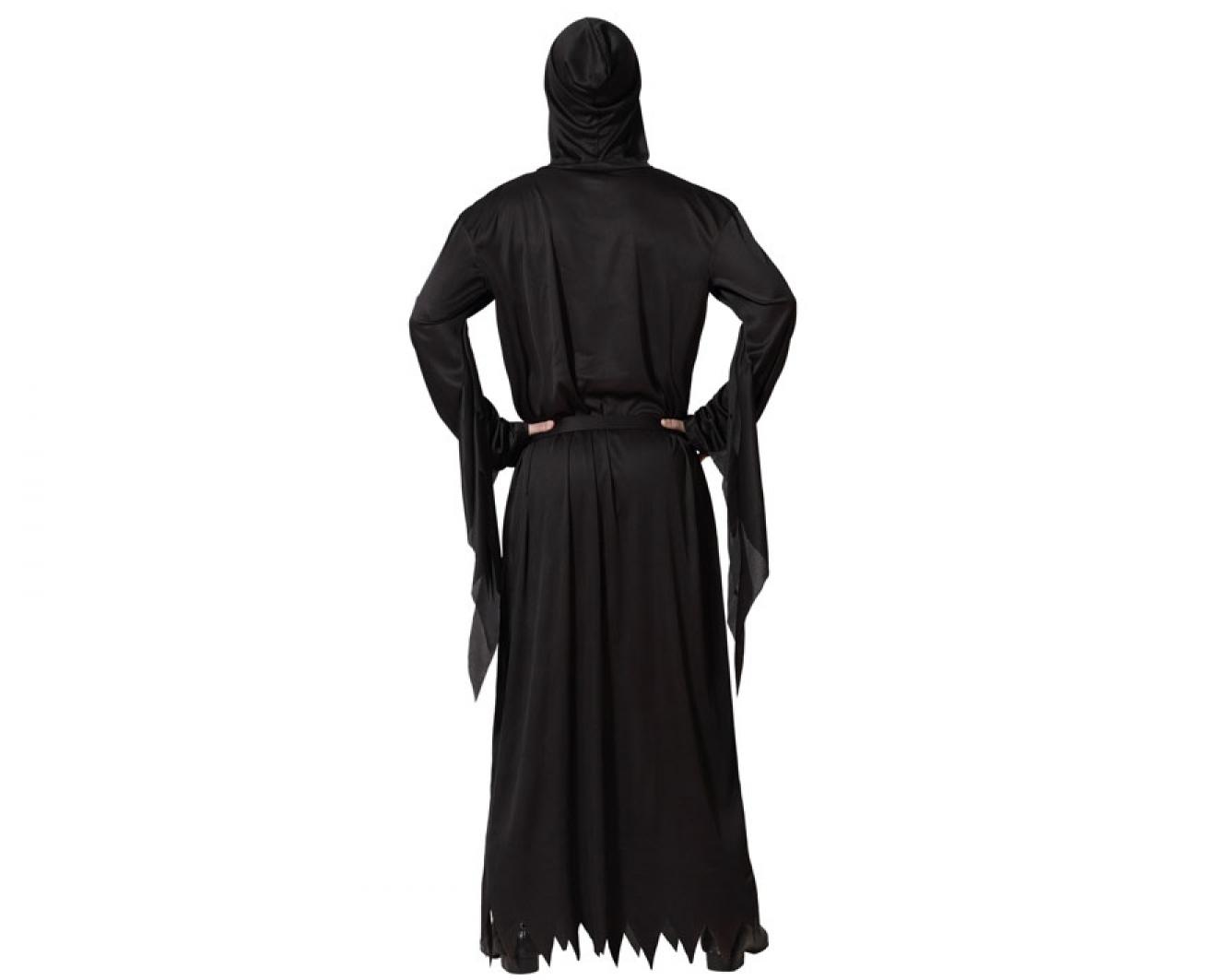 Tunique noire longue à capuche avec manches tombantes taille XL