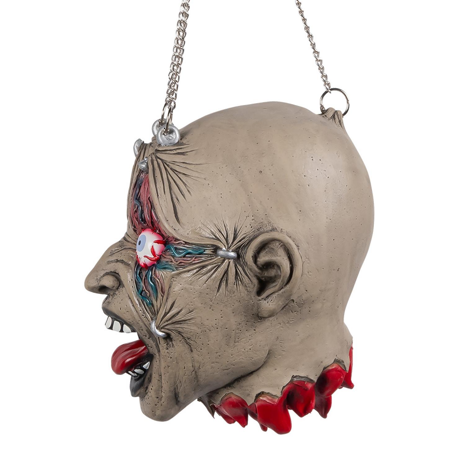 Tête suspendue zombie avec chainettes