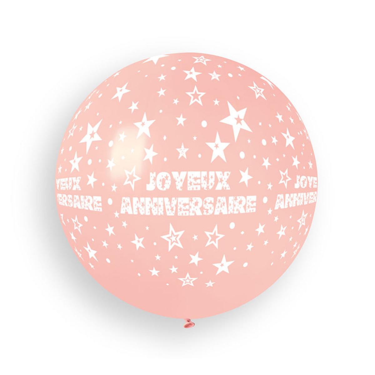 Ballon géant joyeux anniversaire Rose