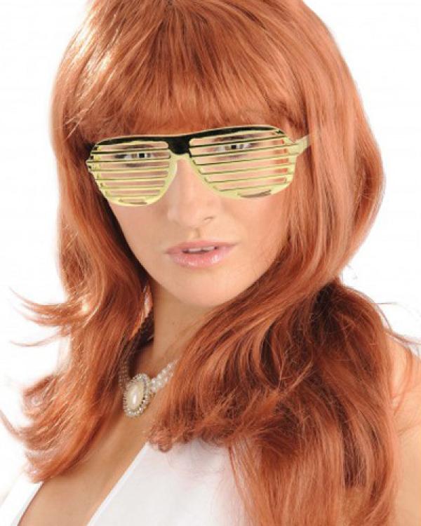 Lunettes disco grille or (N50)