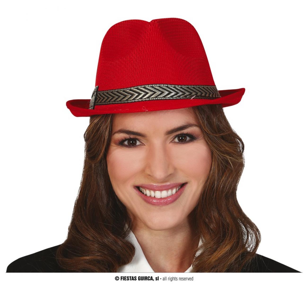 Lot de 100 borsalinos polyester Tony rouge