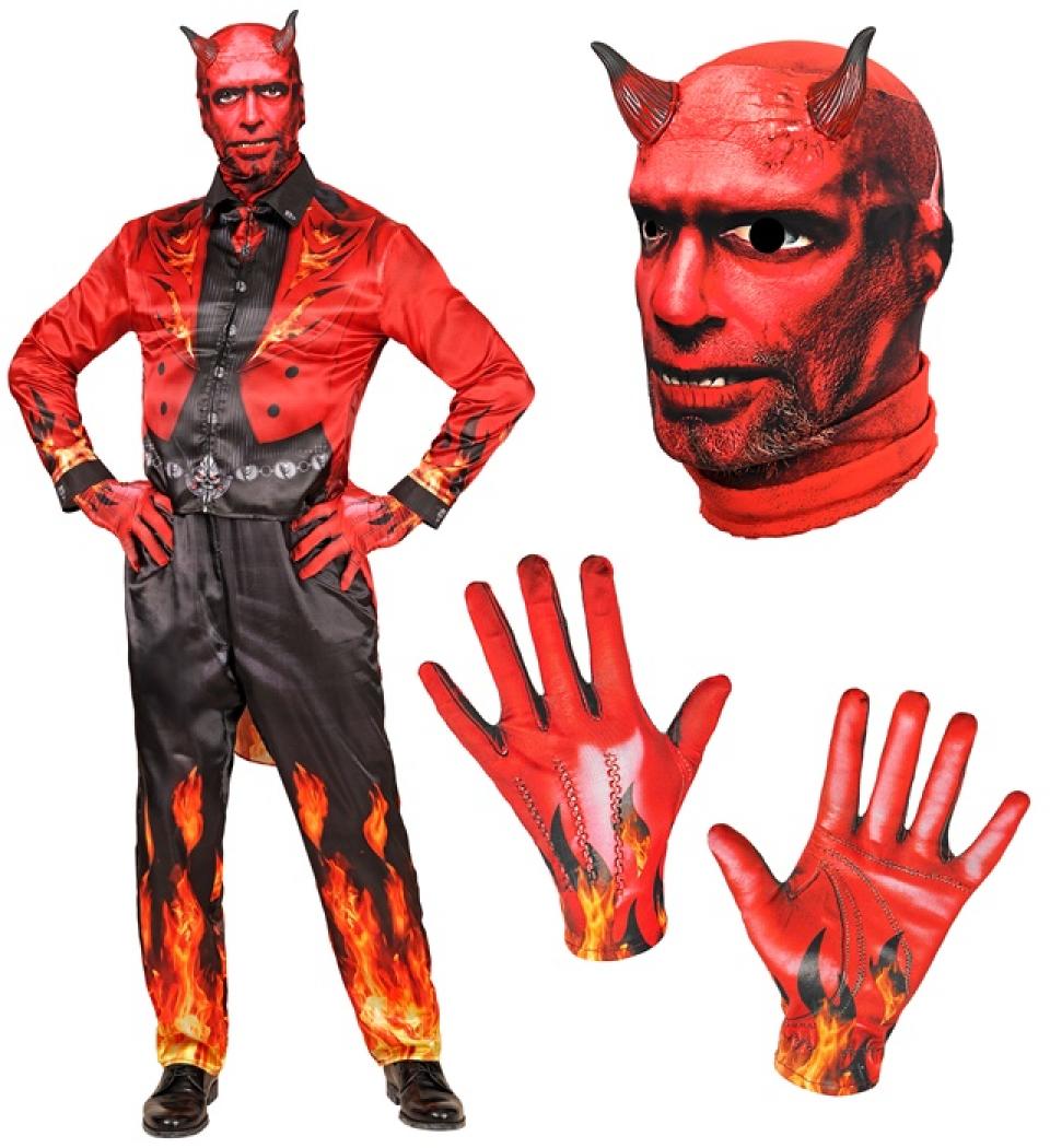 Déguisement effet réaliste diable imprimé Fast Costume intégral taille L