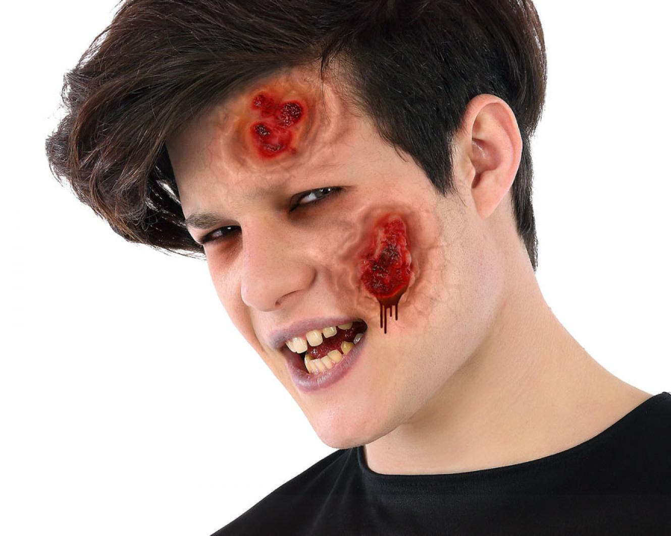 2 cicatrices latex à coller 6x6cm