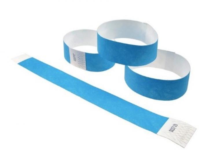 100 bracelets contrôle d'accès bleu papier