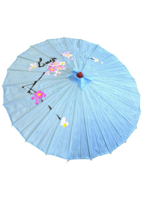 Ombrelle chinoise en tissu bleue