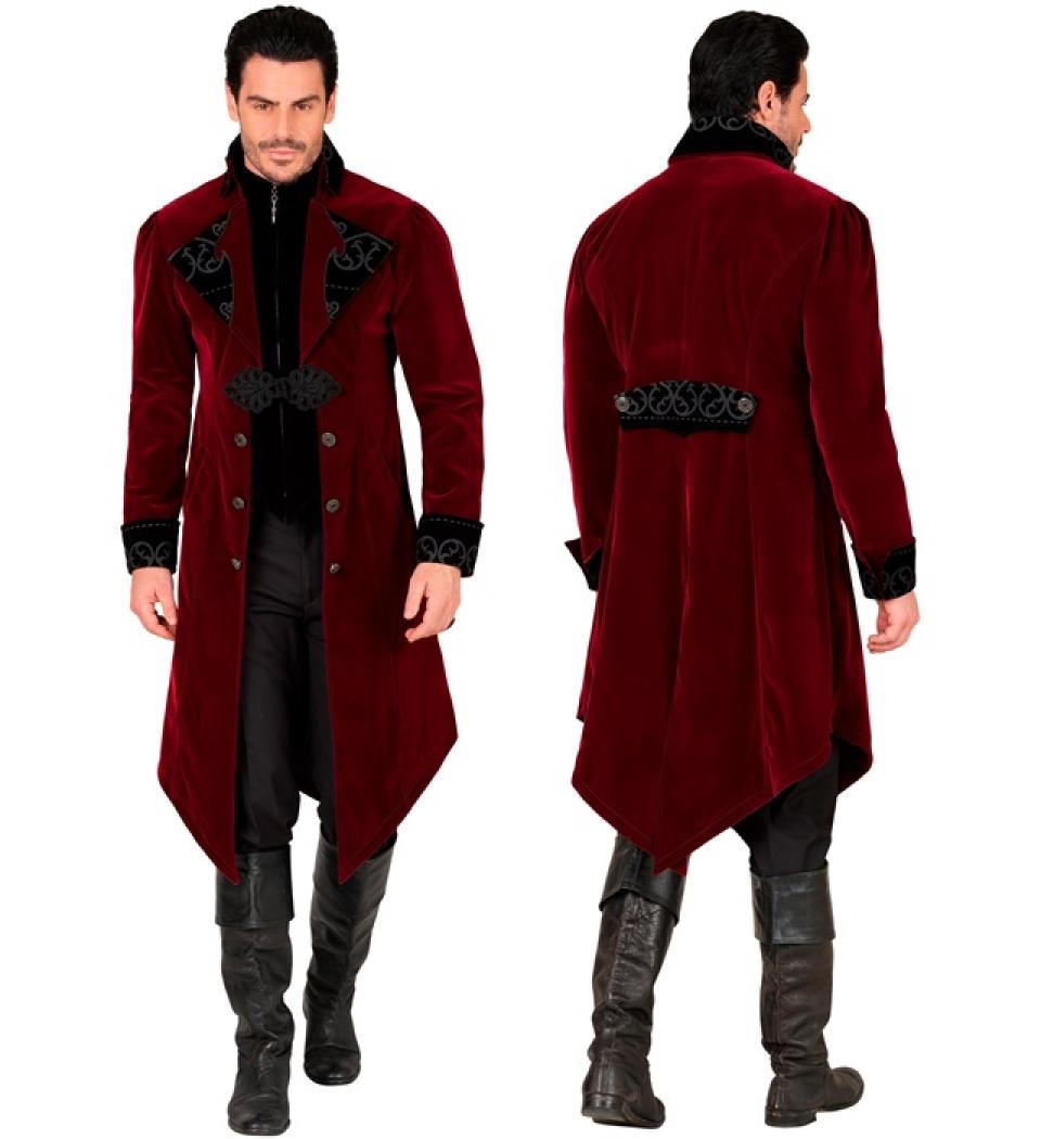 Manteau gothique bordeaux en velours qualité luxe taille M