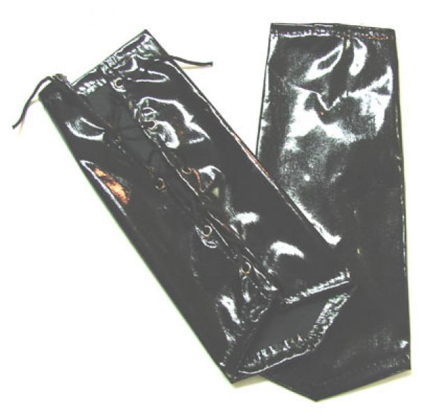 Manchettes noires simili 25cm