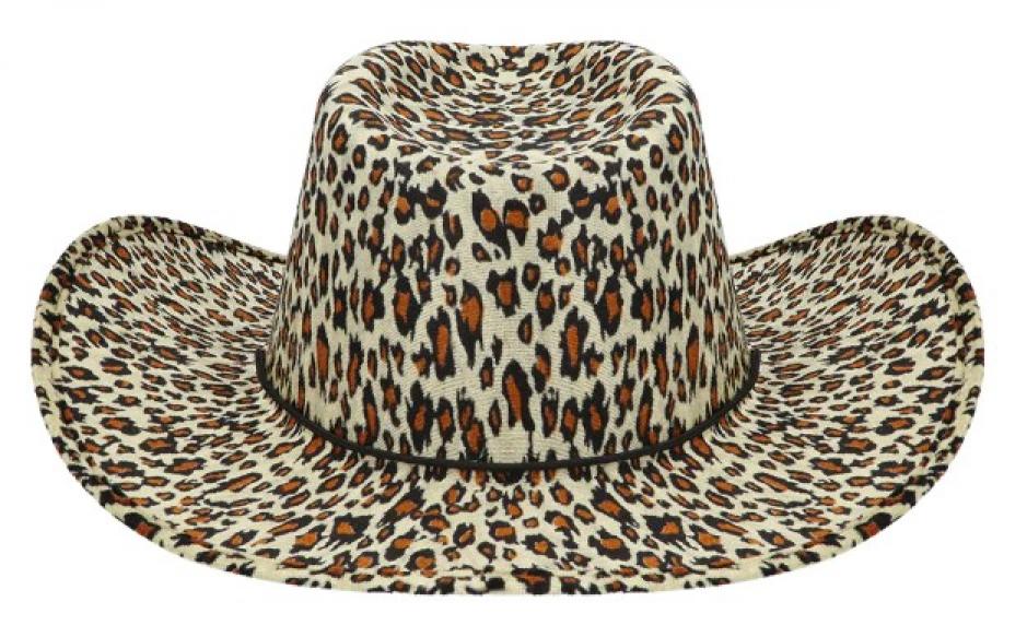 Chapeau cow boy imitation léopard