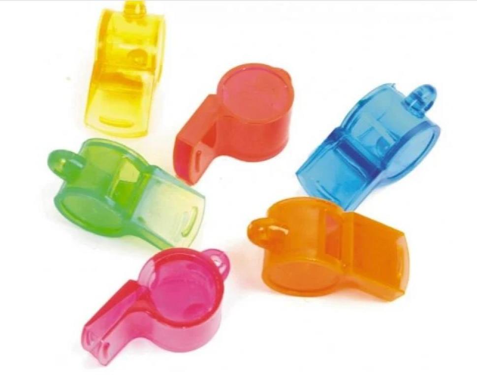 Sifflet transparent en plastique